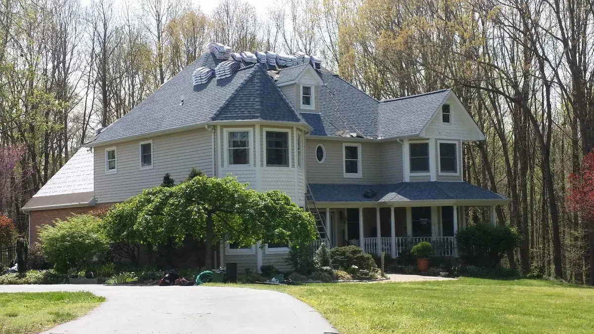 Cedar and copper roof restoration — before